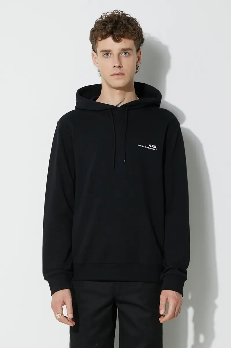 A.P.C felpa in cotone Hoodie Item uomo Nero