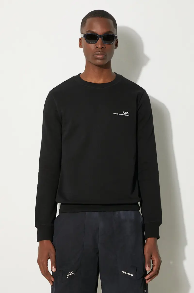 A.P.C felpa in cotone Sweat Item uomo Nero