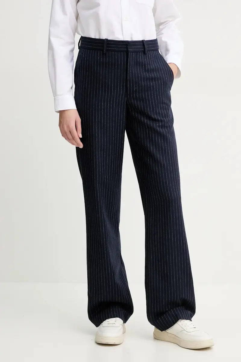 A.P.C pantaloni in lana pantalon jane donna colore blu navy WOARO.F08467