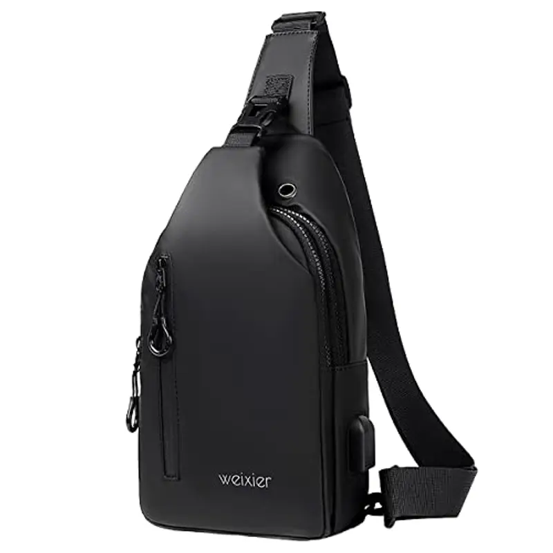 A-QMZL Zaino Monospalla Uomo, Crossbody Bag (Nero)