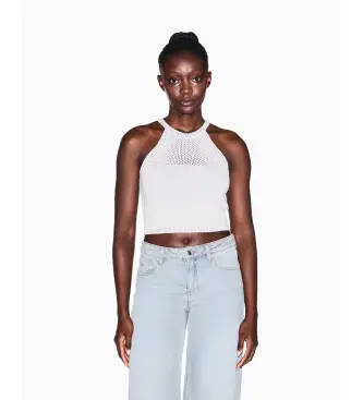 A|X Armani Exchange per donna XW001896AF21577O1004 Top a fascia color crema, Bianco, Casual, Cotone, Senza maniche / cinghie Beige