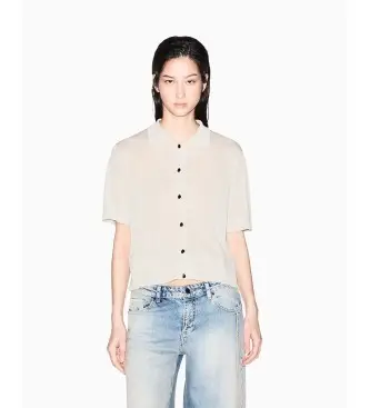 A|X Armani Exchange per donna XW001911AF21575U6275 Cardigan Corto beige, Casual, Viscosa, Manica corta