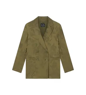 A|X Armani Exchange per donna XW002010AF21551F7050 Americana Cruzata verde, Casual, Viscosa