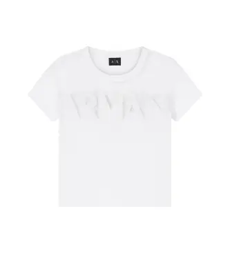 A|X Armani Exchange per donna XW002332AF10356U0002 maglietta bianca trasparente, Bianco, Casual, Cotone, Manica corta