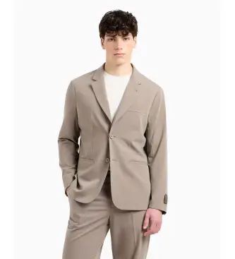 A|X Armani Exchange per uomo XM000345AF10897U6107 Giacca singola beige, Casual, Poliestere