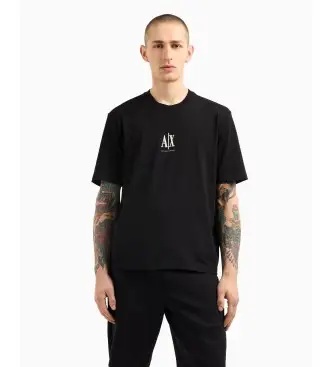 A|X Armani Exchange per uomo XM000363AF12308UC001 Maglietta nera a maniche corte, Nero, Casual, Cotone, Manica corta