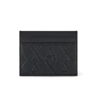 A|X Armani Exchange per uomo XM000880AF12133UC001 Porta carte ASV con clip nera (OSFA), Nero, Casual, Poliestere