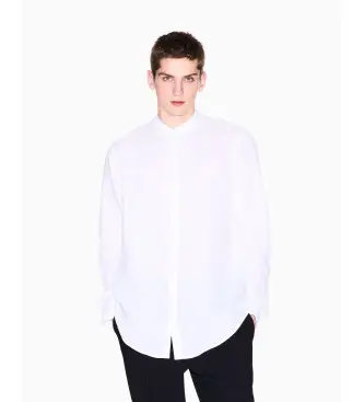 A|X Armani Exchange per uomo XM001222AF14619U0001 Camicia bianca a maniche lunghe, Bianco, Casual, Lino, Manica lunga