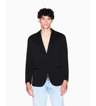 A|X Armani Exchange per uomo XM001303AF10818UC001 Giacca nera a due bottoni, Nero, Casual, Da sera, Cotone, Classico, Manica lunga