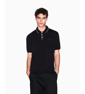 A|X Armani Exchange per uomo XM001557AF10363UC001 Polo elastica nera, Nero, Casual, Cotone, Manica corta