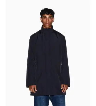 A|X Armani Exchange per uomo XM001579AF16926UB101 Cappotto lungo con collo alto e chiusura nascosta Essential blu navy, Casual, Polies