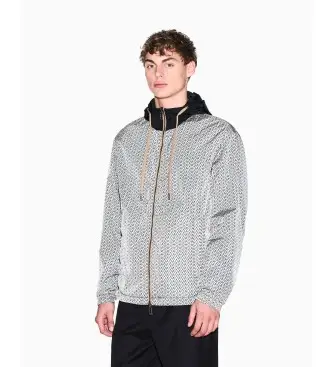 A|X Armani Exchange per uomo XM001830AF18579M0245 Giacca ultraleggera in nylon con effetto iridescente grigio, Casual, Poliamide Nero
