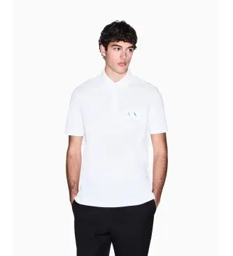 A|X Armani Exchange per uomo XM002231AF10366U0009 Polo di cotone bianco, Casual, Manica corta