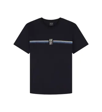 A|X Armani Exchange per uomo XM002522AF10334UB101 Maglietta Basic blu marino, Casual, Cotone, Manica corta, Navy