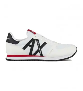 A|X Armani Exchange per uomo XUX017XCC68K488 Scarpa da corsa retrò con logo bianco, Basso, 1 a 3 cm, Stringhe, Casual