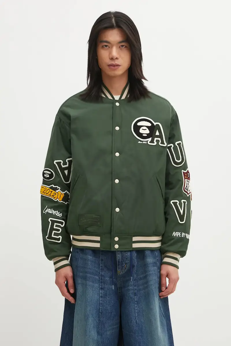 AAPE giacca bomber Main colore verde AAPJKM7742XXP