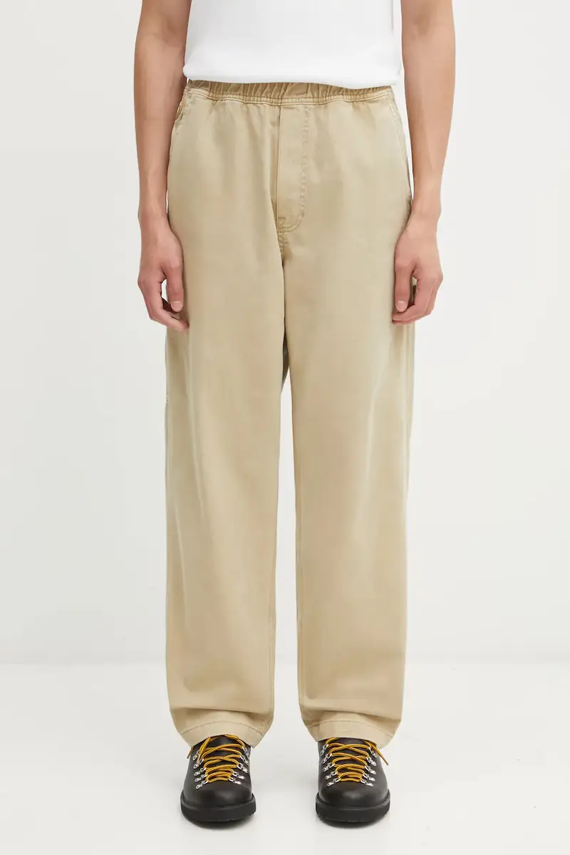 AAPE pantaloni in cotone Now uomo colore beige AAPPTMC629XXP