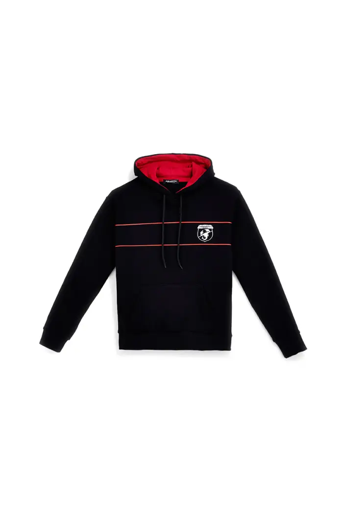 Felpa nera con cappuccio e stampa logo Abarth AH019CP [BLACK