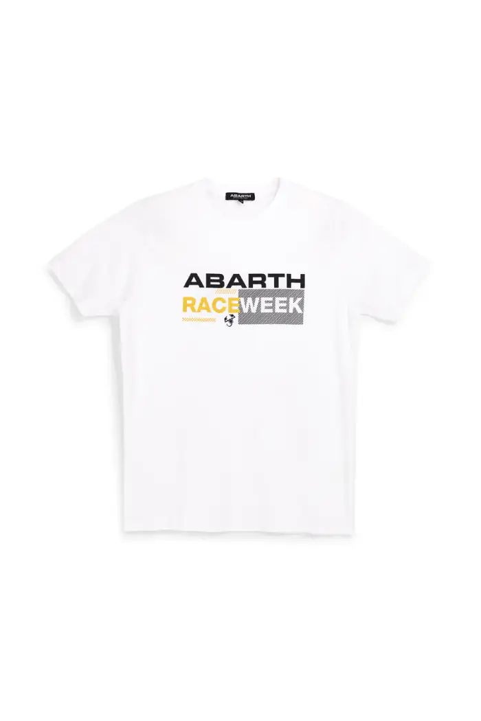 T-shirt bianca con stampa frontale Abarth AH003TE [BIANCO]