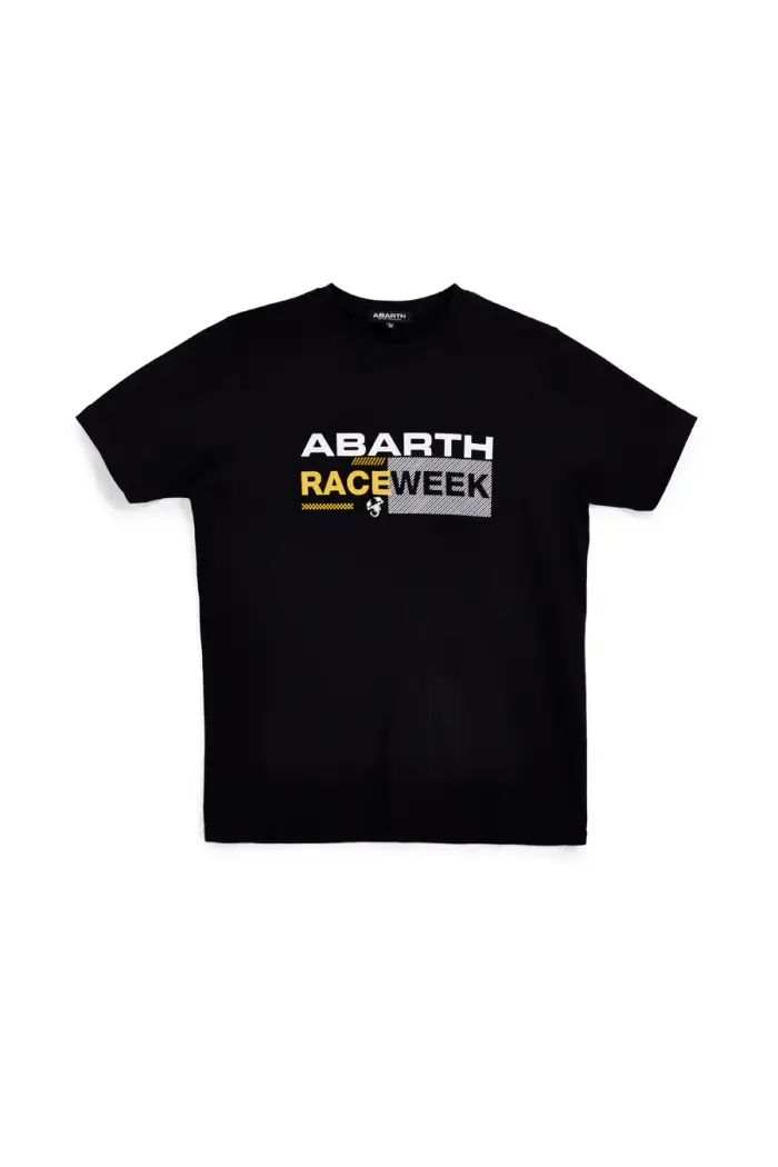T-shirt nera con stampa frontale Abarth AH003TE [NERO]