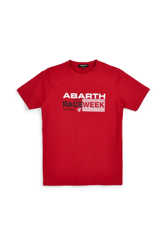 T-shirt rossa con stampa frontale Abarth AH003TE [ROSSO]
