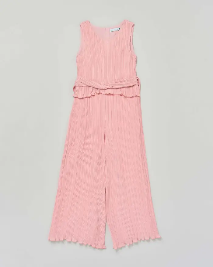 Abito tuta Abel & Lula in chiffon plissettata rosa cipria
