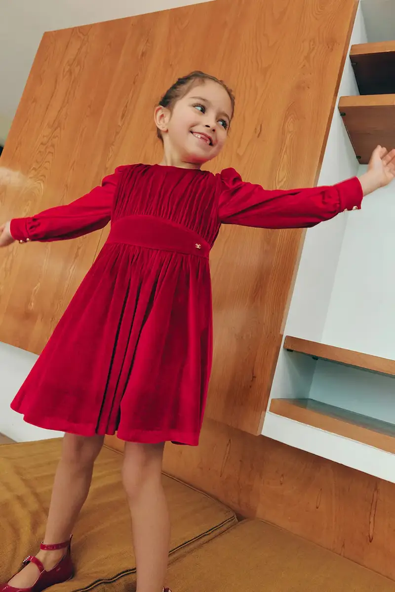 Abel&Lula Abel & Lula Vestito bambina rosso a campana