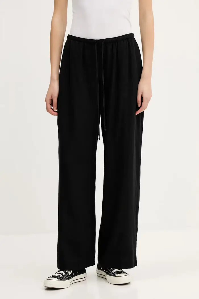 Abercrombie & Fitch pantaloni in lino Nero