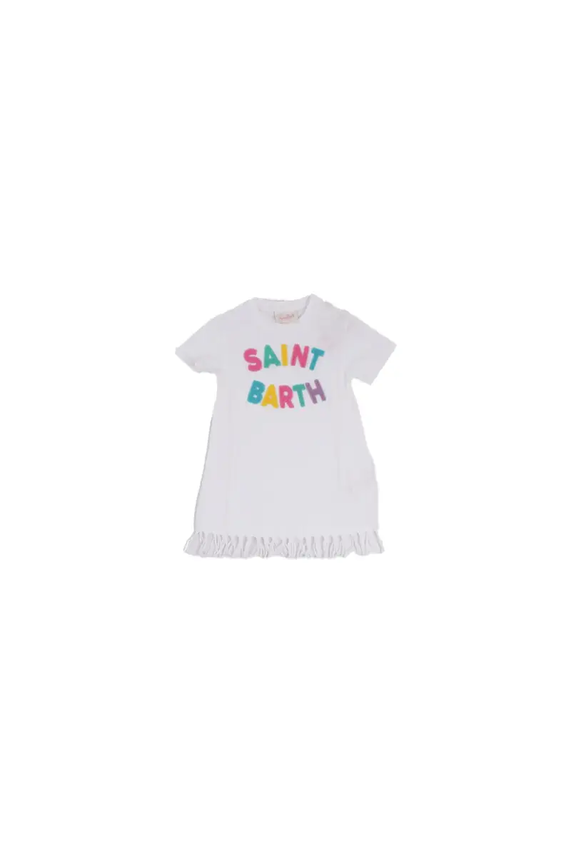 MC2 SAINT BARTH Abito Bambina White Abbey terry multic patch