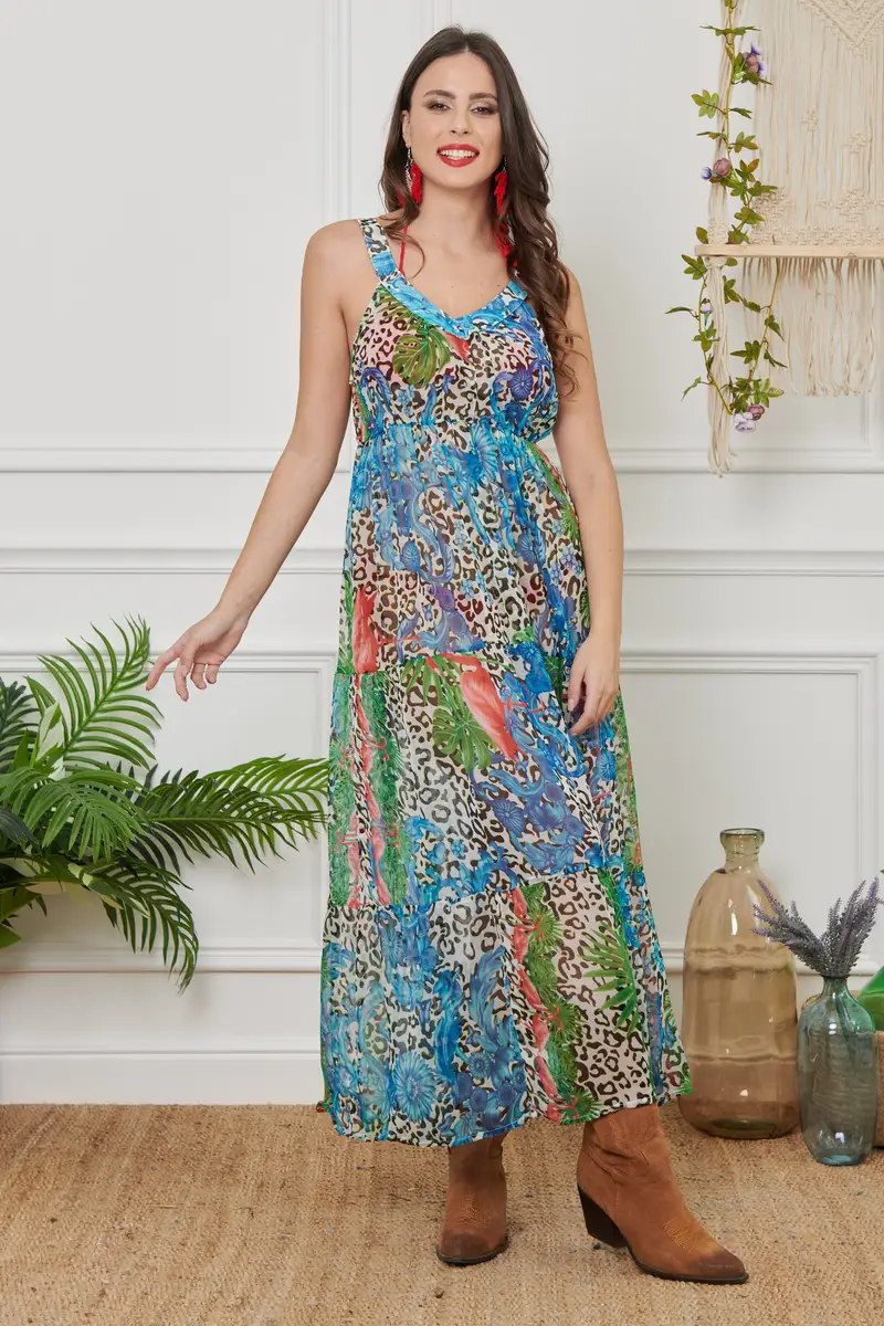 Moda Mare Positano ABITO CHIFFON COLLANA | Colore: Animalier
