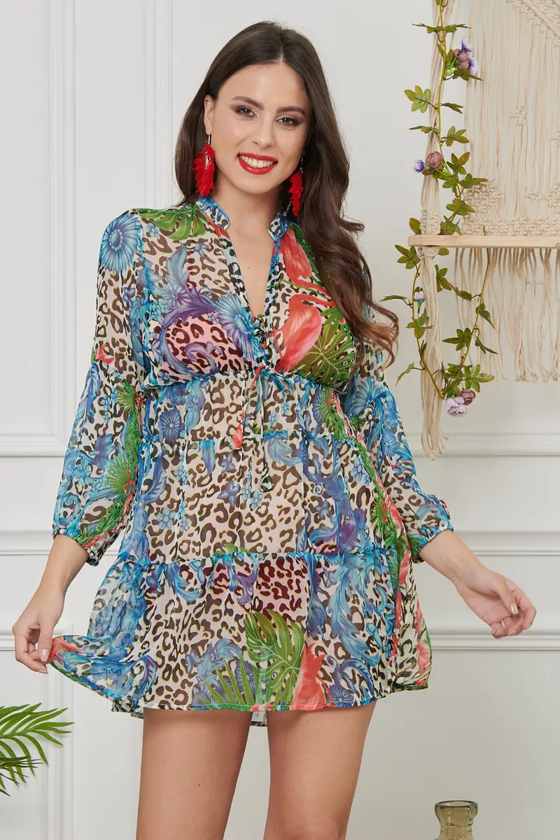 Moda Mare Positano ABITO CHIFFON | Colore: Animalier