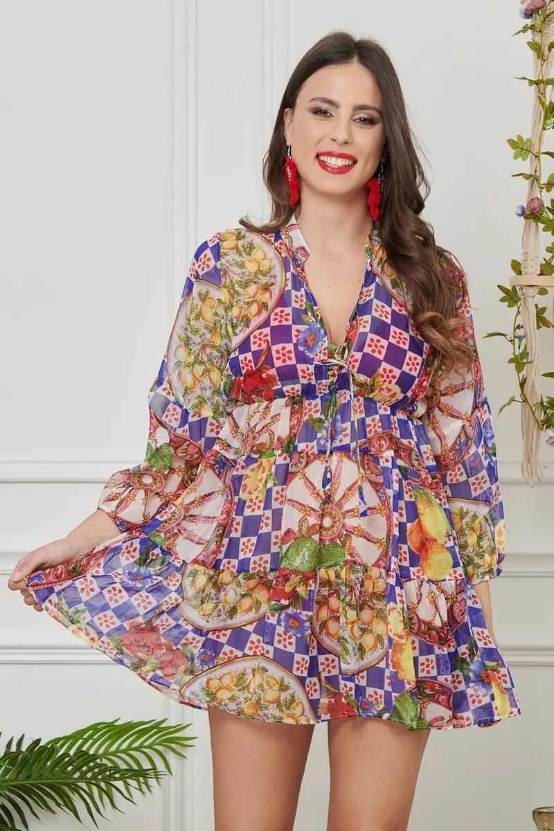 Moda Mare Positano ABITO CHIFFON | Colore: Sicilia