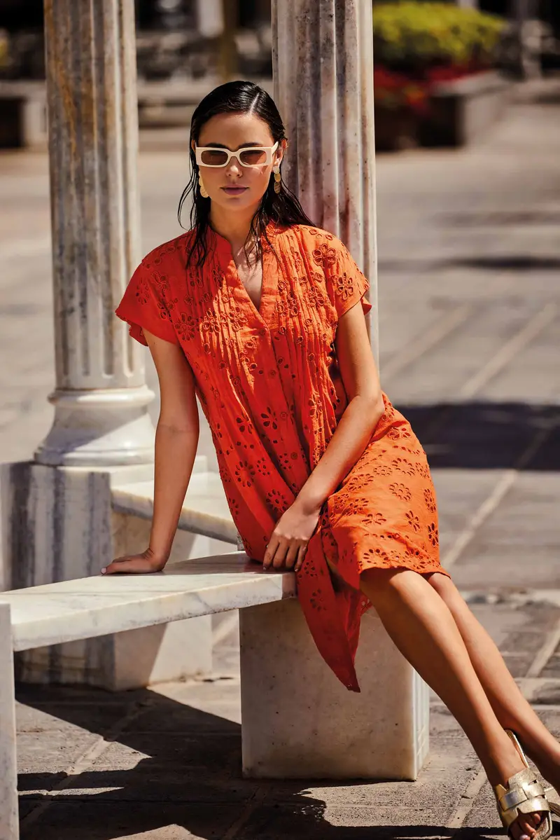 David Beachwear ABITO IN PIZZO SANGALLO CLORI | Colore: Arancio