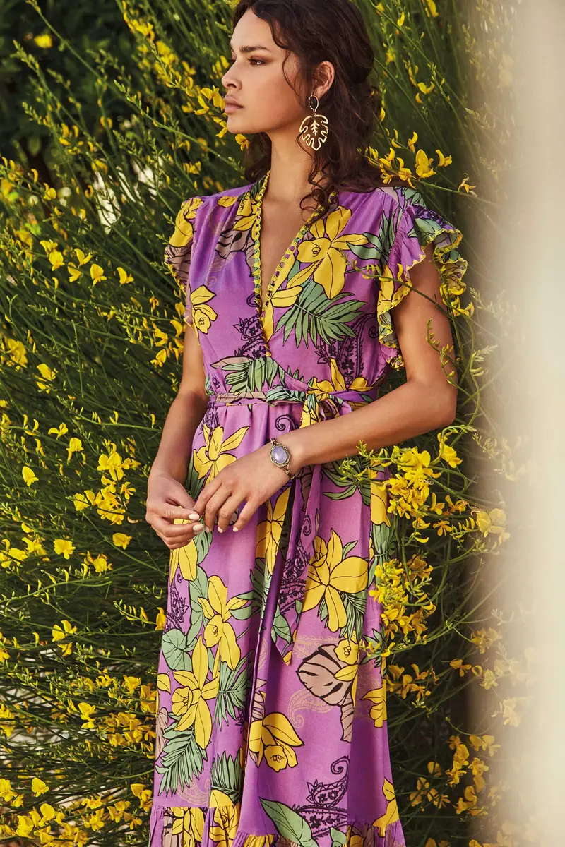 Vacanze Italiane ABITO LUNGO FLOREALE | Colore: Giallo