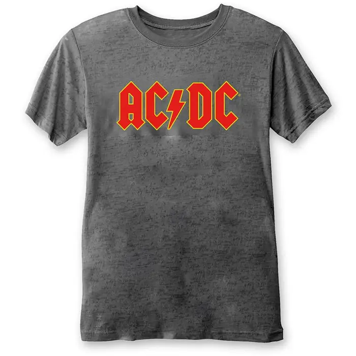 T-shirt classica in cotone Burnout con logo AC/DC unisex per adulti XXL grigio