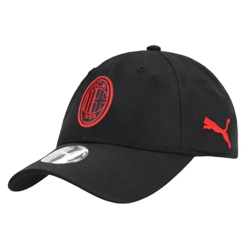 AC Milan Cappello con Visiera, Cappellino Estivo Classico con Logo Ufficiale, Cappellino Uomo o Donna, Unisex, Regolabile, Regolabile, Nero