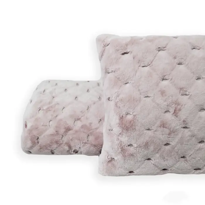 Acca24 Plaid ecopelliccia 130*160cm con cuscino abbinato courmayeur grigio