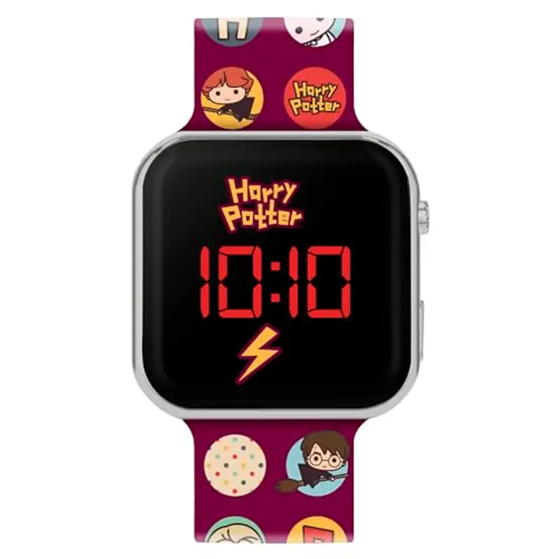 Accutime Harry Potter Orologio digitale LED per bambini con cinturino in silicone rosso HP4155, rosso, striscia