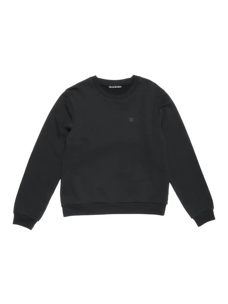 Acne Studios Felpa di cotone logo Nero
