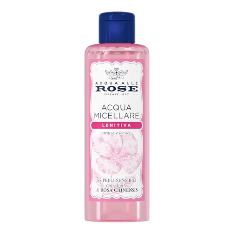 Acqua alle Rose Acqua Micellare Lenitiva per Pelli Sensibili, Strucca e Deterge Viso, Occhi e Labbra, con Estratto di Rosa Chinensis che