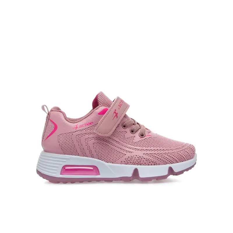ACTION Sneakers rosa da bambina con velcro
