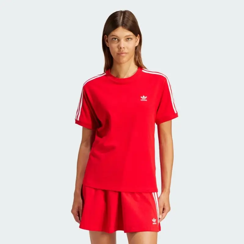 Adidas 3 Stripes female Magliette - Rosso - Jersey di cotone - Foot Locker