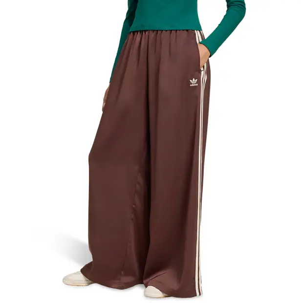 Adidas Adicolor Satin Wide Leg Track Joggers Donna - Pantaloni Marrone - Mesh Brown