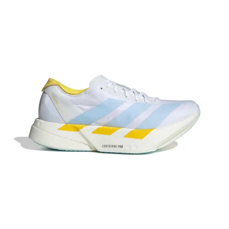 Adidas Adizero Adios Pro 4 Boston Bianco Blu Giallo - Scarpe Running Donna EUR 38 2/3