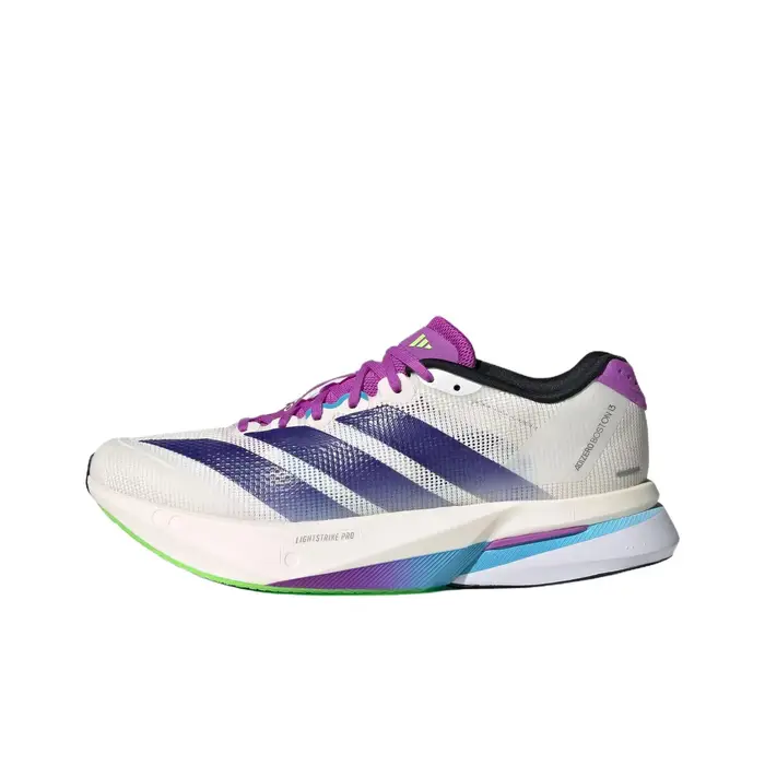 Adizero Boston 13 Scarpe da Corsa alla Moda Comode Antiscivolo Resistenti Traspiranti Supportive Rimbalzanti Sneakers Donna Bianco Viola JS4953 40⅔