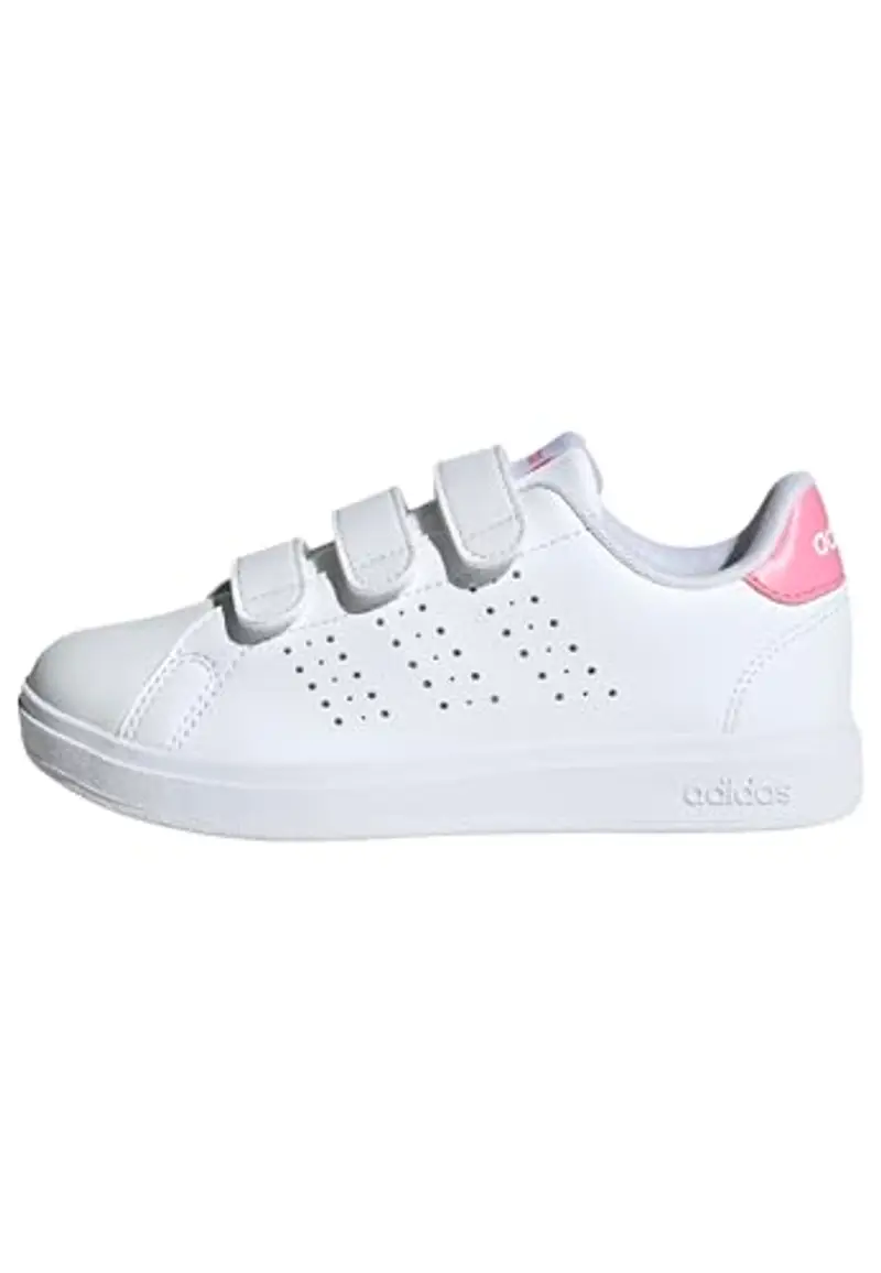 adidas Advantage Base 2.0 Shoes Children, Scarpe da Tennis, Cloud White/Bliss Pink/Core Black, 28 EU