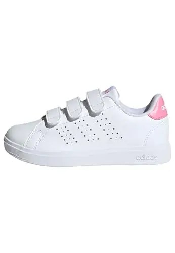 adidas Advantage Base 2.0 Shoes Children, Scarpe da Tennis, Cloud White/Bliss Pink/Core Black, 30.5 EU