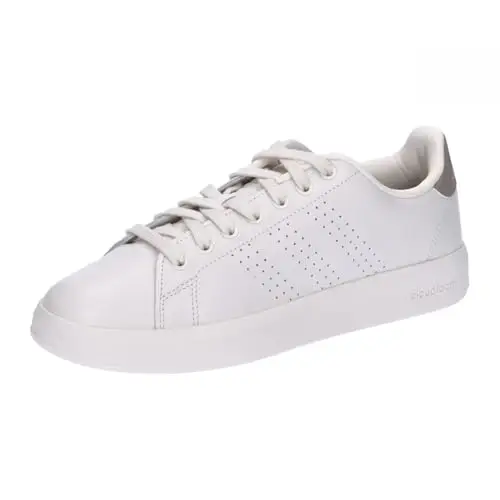 adidas Advantage Premium Leather Shoes, Scarpe Donna, Chalk White/Chalk White/Champagne Met, 40 EU