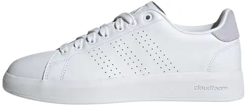 adidas Advantage Premium Leather Shoes, Scarpe Donna, Cloud White/Cloud White/Silver Dawn, 42 EU