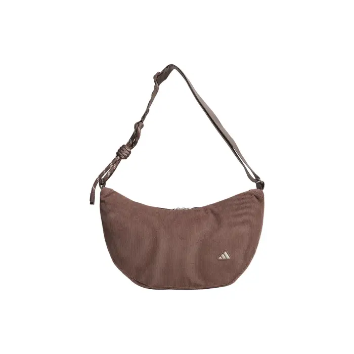 Borsa a tracolla Adidas in velluto a coste con ricamo 3D e tracolla regolabile Donna borse Marrone Terra KE6636 Stratum Dark Earthy Brown